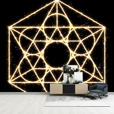 Carta da parati con illustrazioni Decorazione murale moderna con motivi geometrici resistenti alle macchie