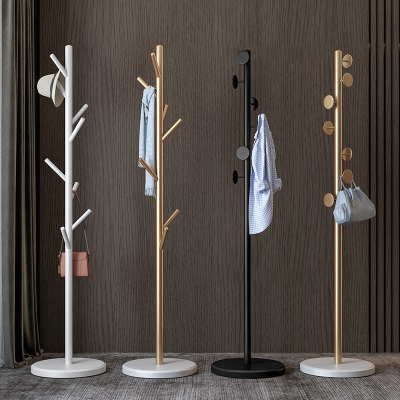 Designer-Garderobe aus Metall, Garderobe mit Marmorboden und Haken, Flurbaum