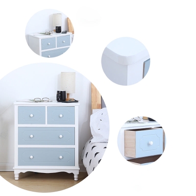 Cassettiera portaoggetti verticale per camera da letto in legno massello nautico con cassetti