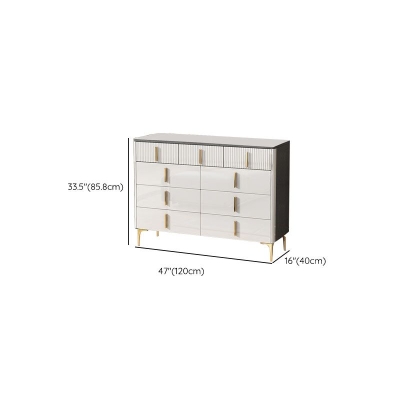 Stone Glam Aufbewahrungstruhe f&uuml;r Schlafzimmer, wei&szlig;e Kommode mit Metallbeinen