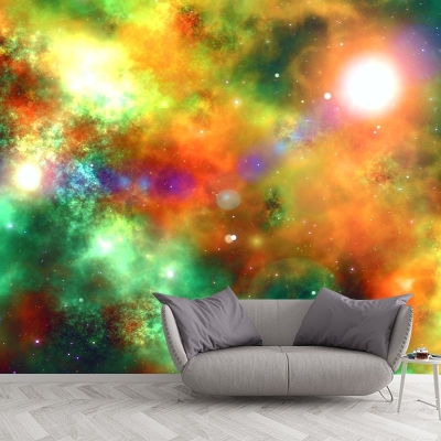 Carta da parati decorativa fotografica murale con cielo stellato per interni