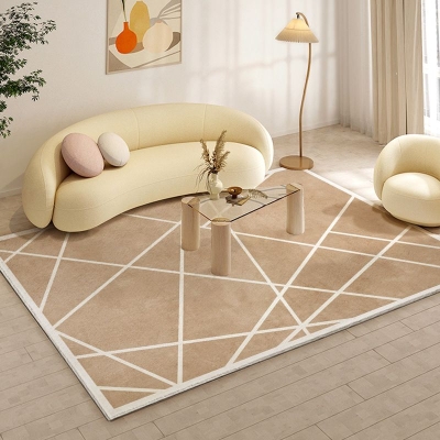 Tappeto minimalista in poliestere Tappeto moderno in tonalit&agrave; kaki Tappeto antiscivolo per soggiorno