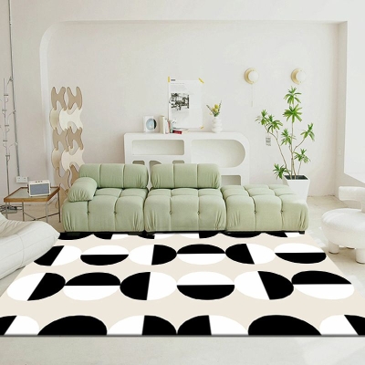Tappeto moderno a blocchi di colore Tappeto con area geometrica Tappeto in poliestere con supporto antiscivolo