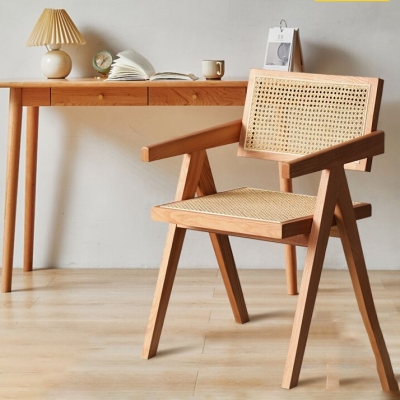 Sedie da pranzo in legno massello Sedie da pranzo per la casa in stile moderno con schienale aperto