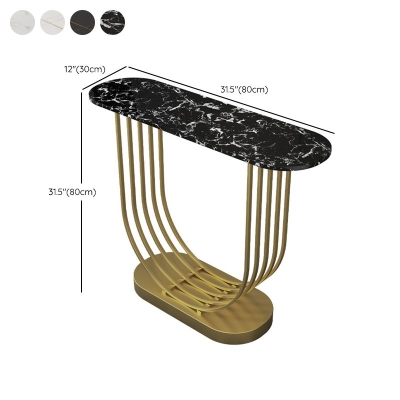 Consolle ovale in pietra a 1 ripiano 11,81" W Tavolo in stile per ingresso