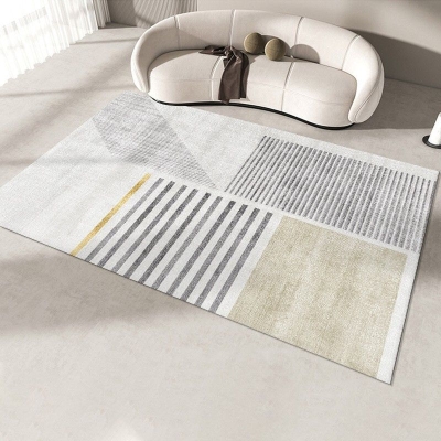 Tappeto moderno con stampa geometrica Tappeto per interni in poliestere Tappeto con supporto antiscivolo per soggiorno