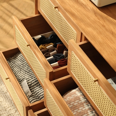 15,6 Zoll breite moderne Kommode aus massivem Holz mit 6/9 Schubladen
