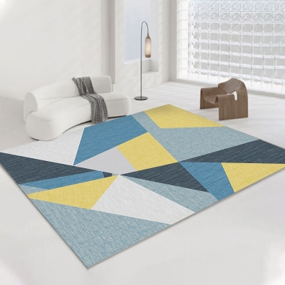 Tappeto moderno grigio Tappeto geometrico in poliestere Tappeto lavabile per la decorazione domestica