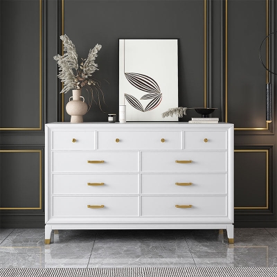 17,55 Zoll W Classic Glam Aufbewahrungstruhe aus massivem Holz mit 5/7/9 Schubladen