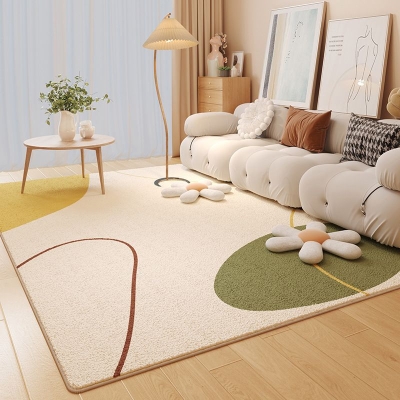 Tappeto moderno beige Tappeto colorato in poliestere per interni Tappeto lavabile per soggiorno