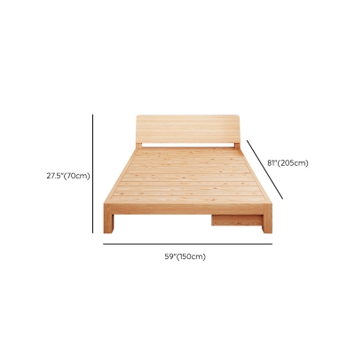 Letto con piattaforma Natural Letto standard in legno massello con testiera rettangolare