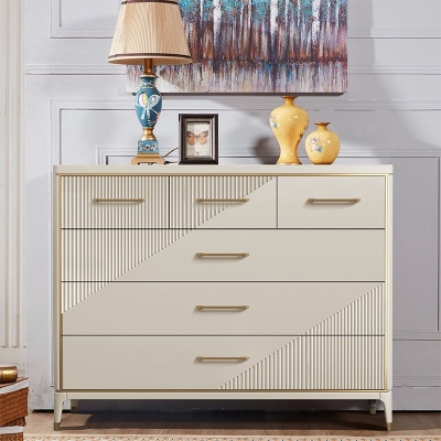 Kommode aus Holz, moderne, glamour&ouml;se Kommode mit Schubladen