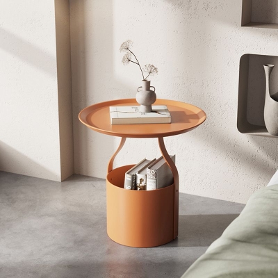 Comodino da letto moderno Comodino con contenitore aperto in metallo per camera da letto