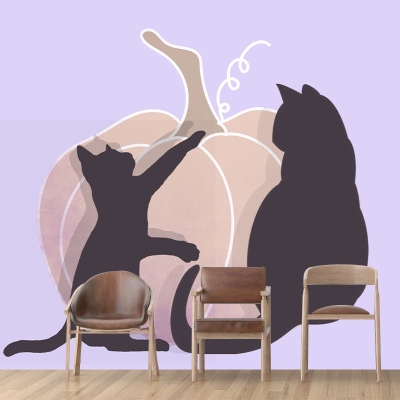 Carta da parati murale con illustrazioni in stile moderno, motivo animali, decorazione murale per interni