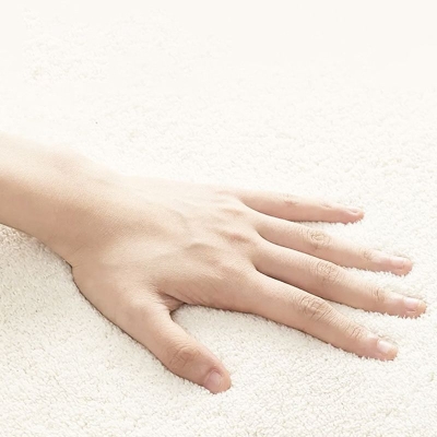 Tappeto lavabile semplice tappeto bianco in poliestere a blocchi di colore per la decorazione domestica