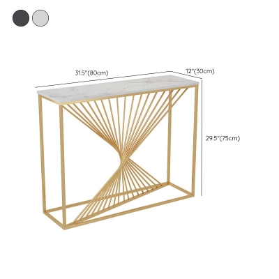 Glam-Konsolen-Akzenttisch, rechteckiger Konsolentisch mit Antik-Finish aus Marmor