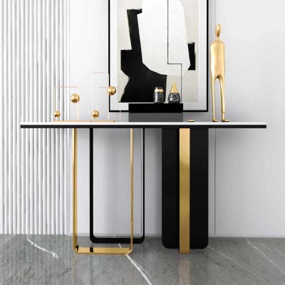 Stein rechteckiger Konsolentisch Glam 31,5" hoher Akzenttisch