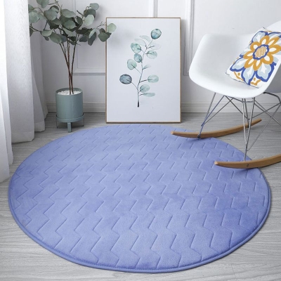 Tappeto semplice in puro colore Tappeto rotondo in poliestere Tappeto lavabile per la decorazione domestica