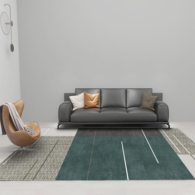 Tappeto Moderno Grigio Tappeto Linea Poliestere Tappeto Antistrappo per Soggiorno