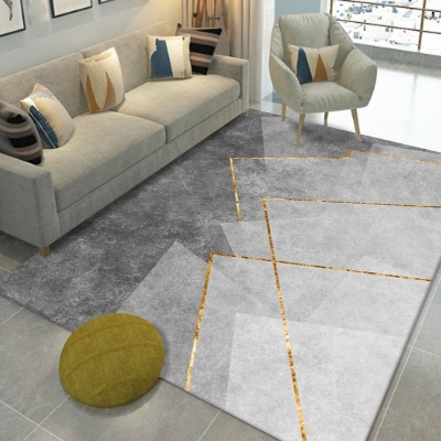 Tappeto tono grigio Tappeto rettangolare resistente alle macchie per la decorazione domestica