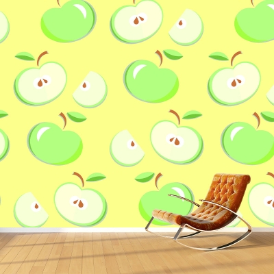 Carta da parati murale con illustrazione di frutta Carta da parati ecologica per soggiorno