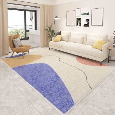 Tappeto beige semplice Tappeto colorato in poliestere Tappeto per interni Tappeto lavabile per la decorazione domestica