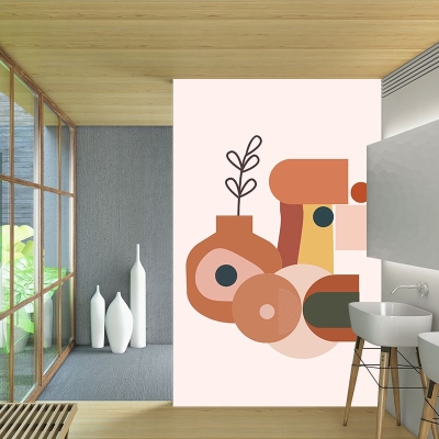 Carta da parati decorativa con illustrazione, arte astratta, decorazione murale per interni
