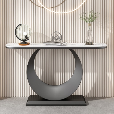 Glam Stone Konsolen-Akzenttisch, Metall-Konsolen-Sofatisch f&uuml;r den Flur