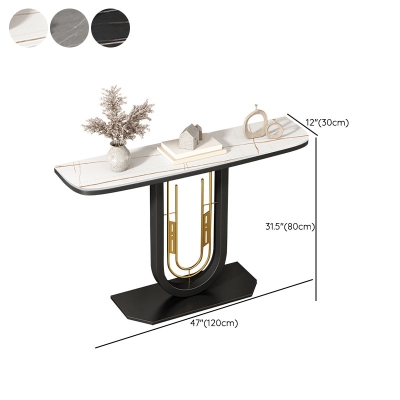 Glam-Konsolentisch, Halbmond-Konsolen-Sofatisch mit Antik-Finish