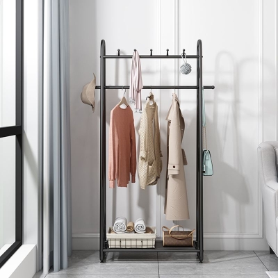 Industrieller Flurst&auml;nder mit Metallhaken, Regal inklusive freistehender Garderobe