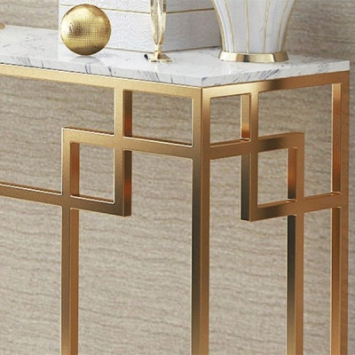 Glam Eisen-Konsolen-Sofatisch, rechteckiger Marmor-Konsolen-Akzenttisch f&uuml;r den Flur