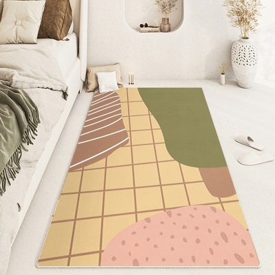 Tappeto nordico marrone scuro Tappeto in poliestere colorato in grumi Tappeto resistente agli strappi per camera da letto