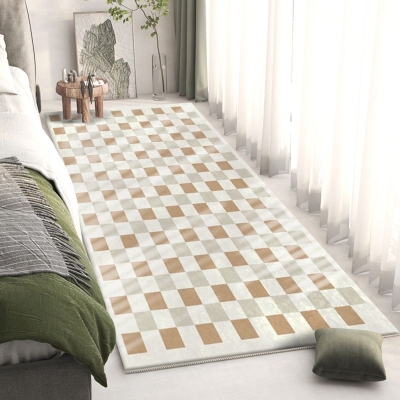 Tappeto reticolare in stile moderno Tappeto rettangolare in poliestere resistente alle macchie per la decorazione domestica