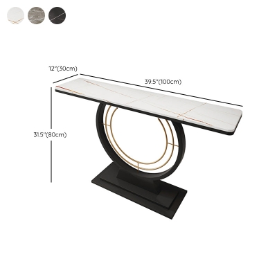 Moderner rechteckiger Konsolen-Akzenttisch mit antikem Finish, Konsolen-Sofatisch aus Stein