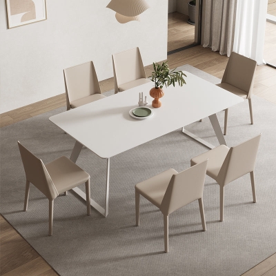 Sedia da pranzo senza braccioli per sala da pranzo imbottita in ecopelle contemporanea