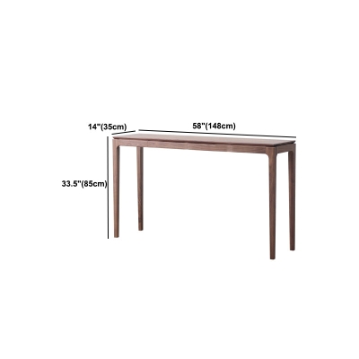 Mid-Century Modern Sofatisch mit 4 Beinen, rechteckiger Konsolentisch aus Walnussholz mit Stauraum