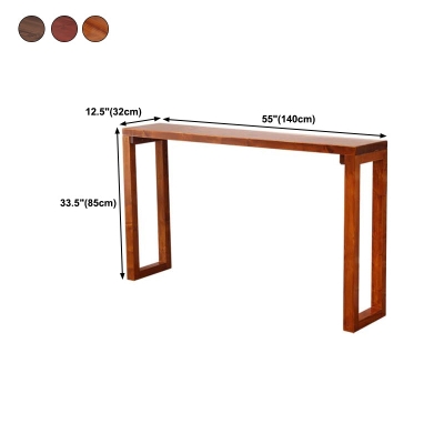 Brauner Mid-Century Modern-Konsolentisch mit Holzkufengestell