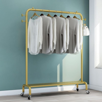 Glam-Garderobe, Kleiderstange, unteres Regal und Garderobe mit 4 Haken