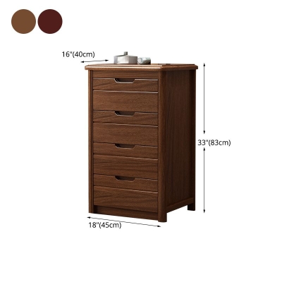 Cassettiera portaoggetti verticale in legno massello per camera da letto con 3/4/5 cassetti
