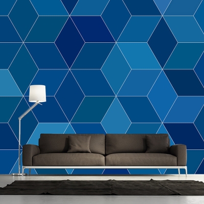 Illustrazione Murale moderno Decorazione murale per soggiorno con motivo geometrico resistente alla muffa