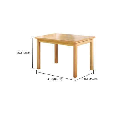 Tavolo da pranzo moderno con piano rettangolare in pino naturale con 4 gambe