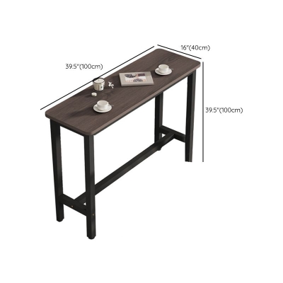 Tavolo da pranzo industriale con piano in legno, tavolo da pranzo rettangolare ad altezza bancone