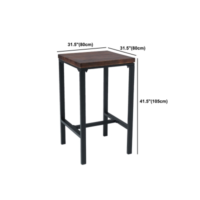 Industrielles quadratisches Massivholz-Bartisch-Set, 1/2/3/5-teilig, Thekentisch mit hohen Hockern