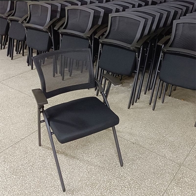 Schwarzer B&uuml;rostuhl, atmungsaktiver AirGrid-Konferenzstuhl mit mittlerer R&uuml;ckenlehne