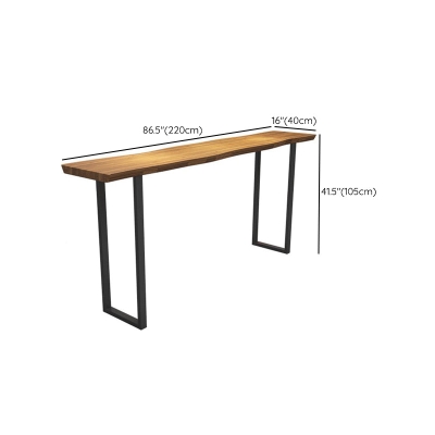 Rechteckiger Bartisch mit schwarzen Beinen und Metallsockel. Terrassen-Bartisch