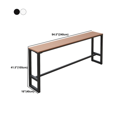 Bartisch im industriellen Stil, rechteckiger Bistro-Bartisch aus Holz mit Fu&szlig;st&uuml;tze