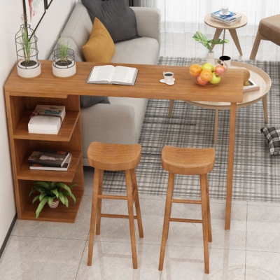 Zeitgen&ouml;ssisches 1/2/3-teiliges Bartisch-Set, rechteckiger Holz-Thekentisch f&uuml;r die K&uuml;che