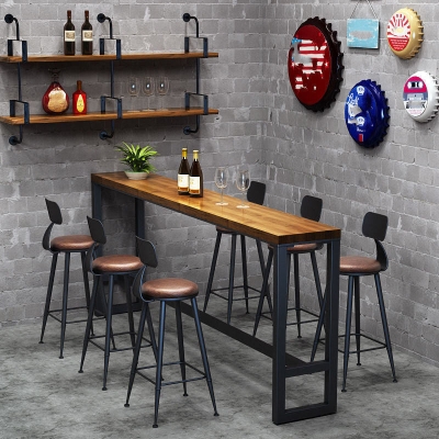 Modernes 1/2/7-teiliges Bartisch-Set, rechteckiger Bartisch mit hohen Hockern