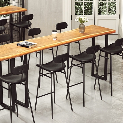 Moderner Thekenhocker mit R&uuml;ckenlehne, Eisen-Caf&eacute;-Barhocker mit Kissen und Pedal