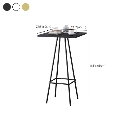 Moderner Bartisch, quadratischer Esstisch aus Metall &ndash; 23,6" B x 23,6" L x 41,3" H